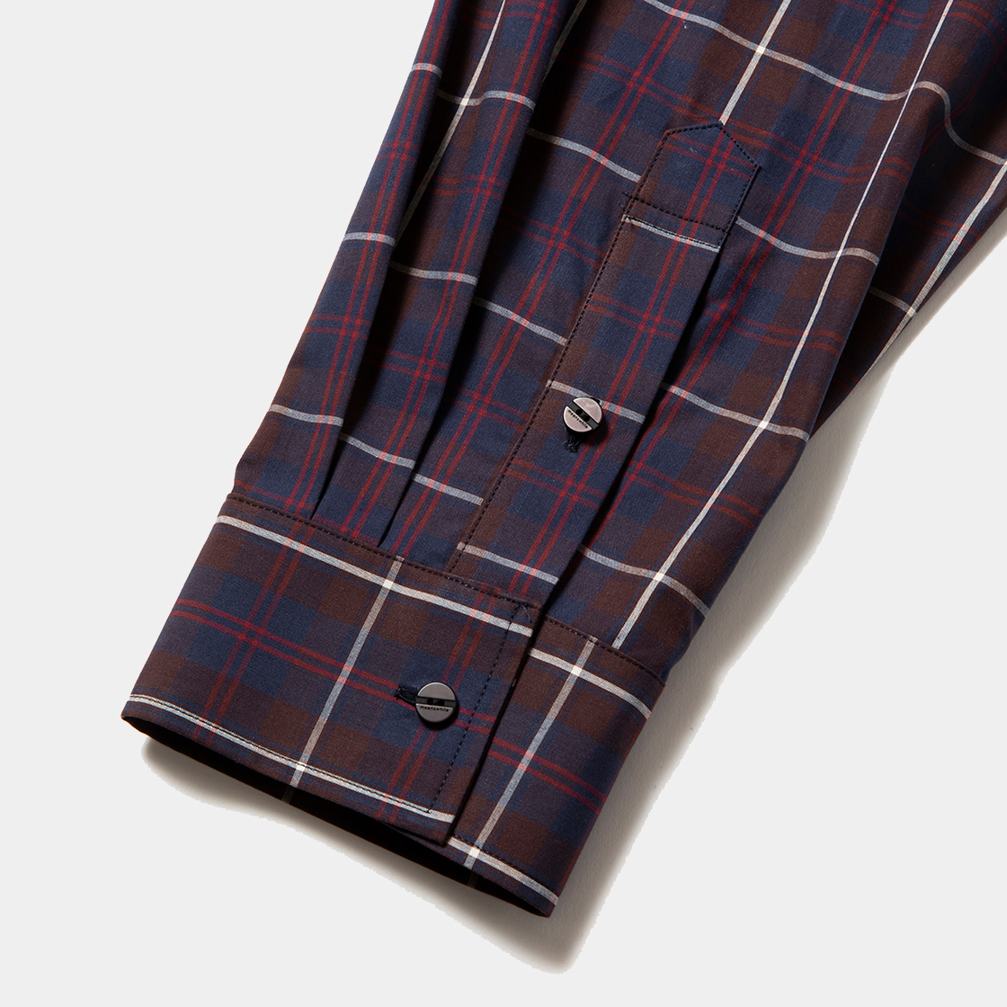 Cotton Check Overlap SH / Navy×White