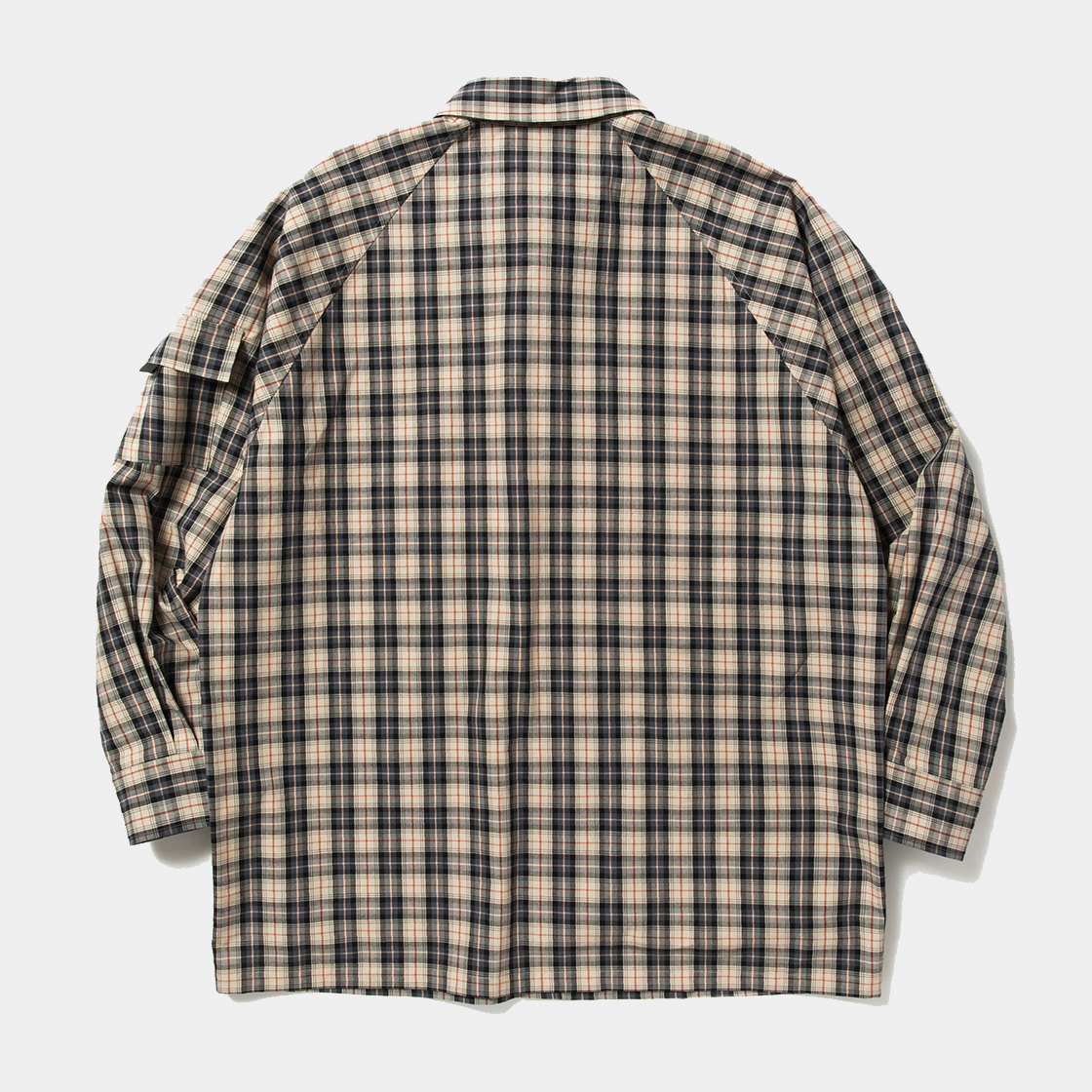 Cotton Check Overlap SH / Beige×Orange