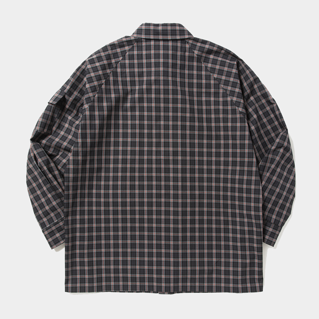 Cotton Check Overlap SH / Black×Orange