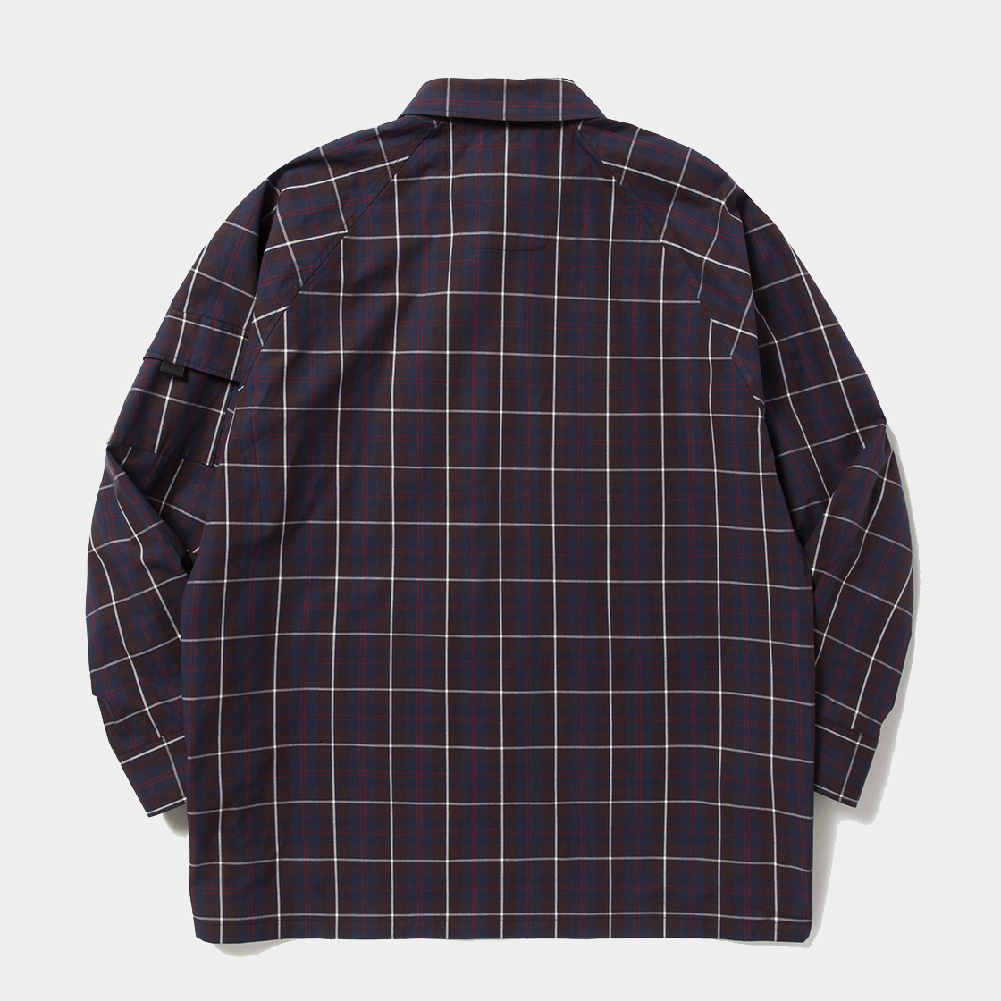 Cotton Check Overlap SH / Navy×White