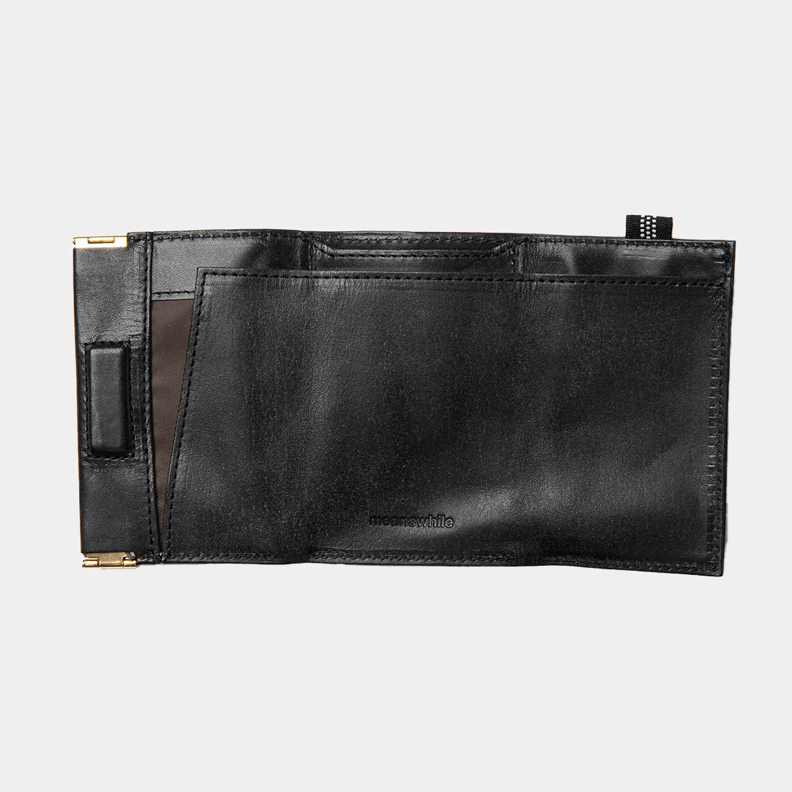 Wax Leather Minimal Wallet / Black