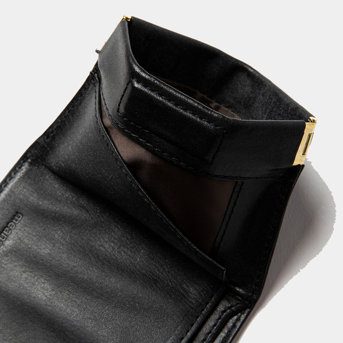 Wax Leather Minimal Wallet / Black