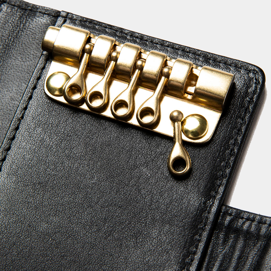 Wax Leather Key Case / Black