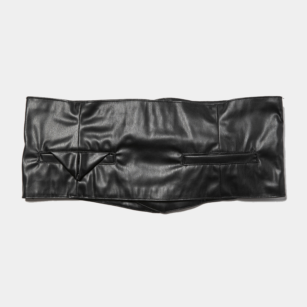 Imitation Leather Cummerbund/Lamp Black