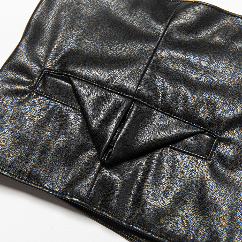 Imitation Leather Cummerbund/Lamp Black