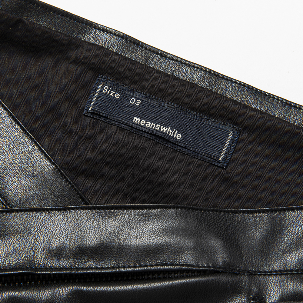 Imitation Leather Cummerbund/Lamp Black