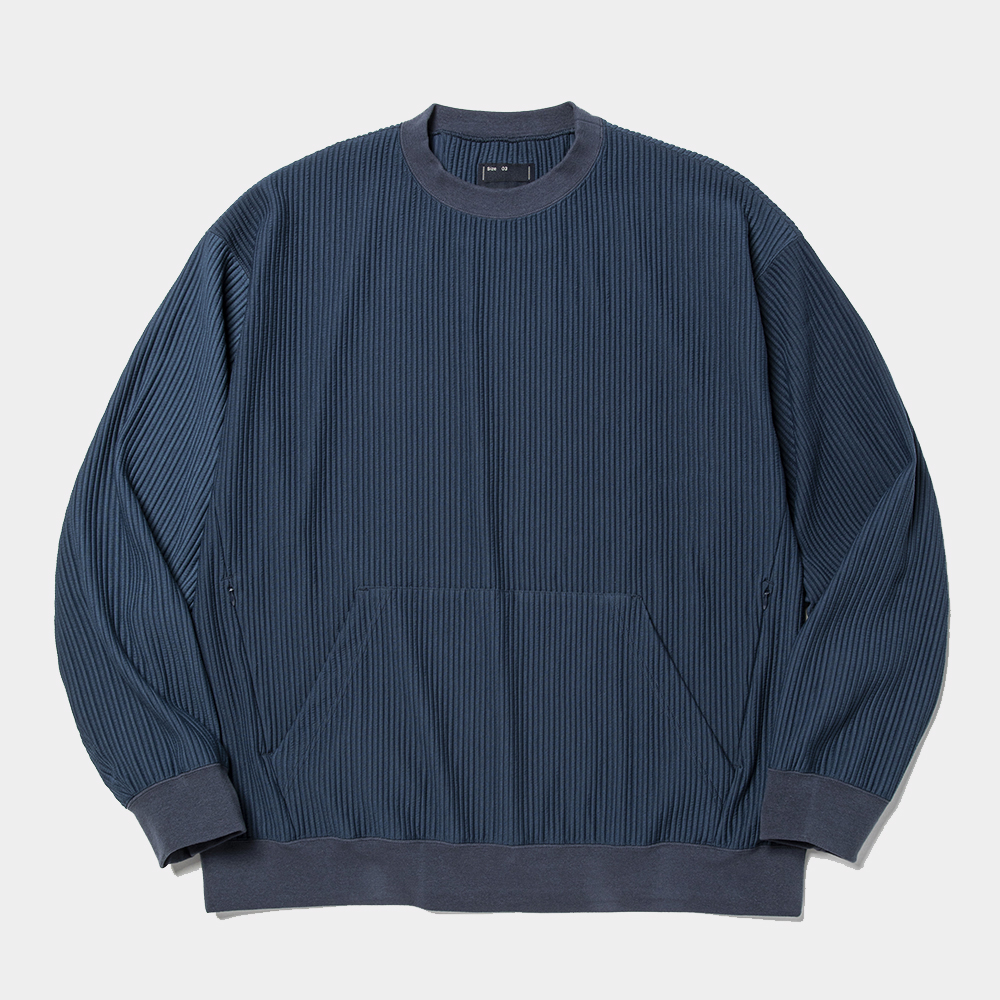 Uneven Fabric Detachable Hoodie/Navy
