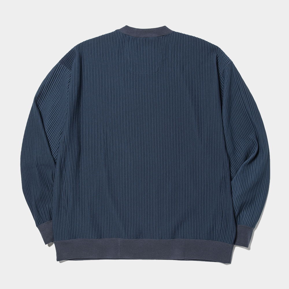 Uneven Fabric Detachable Hoodie/Navy