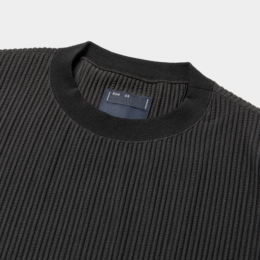 Uneven Fabric Detachable Hoodie/Lamp Black