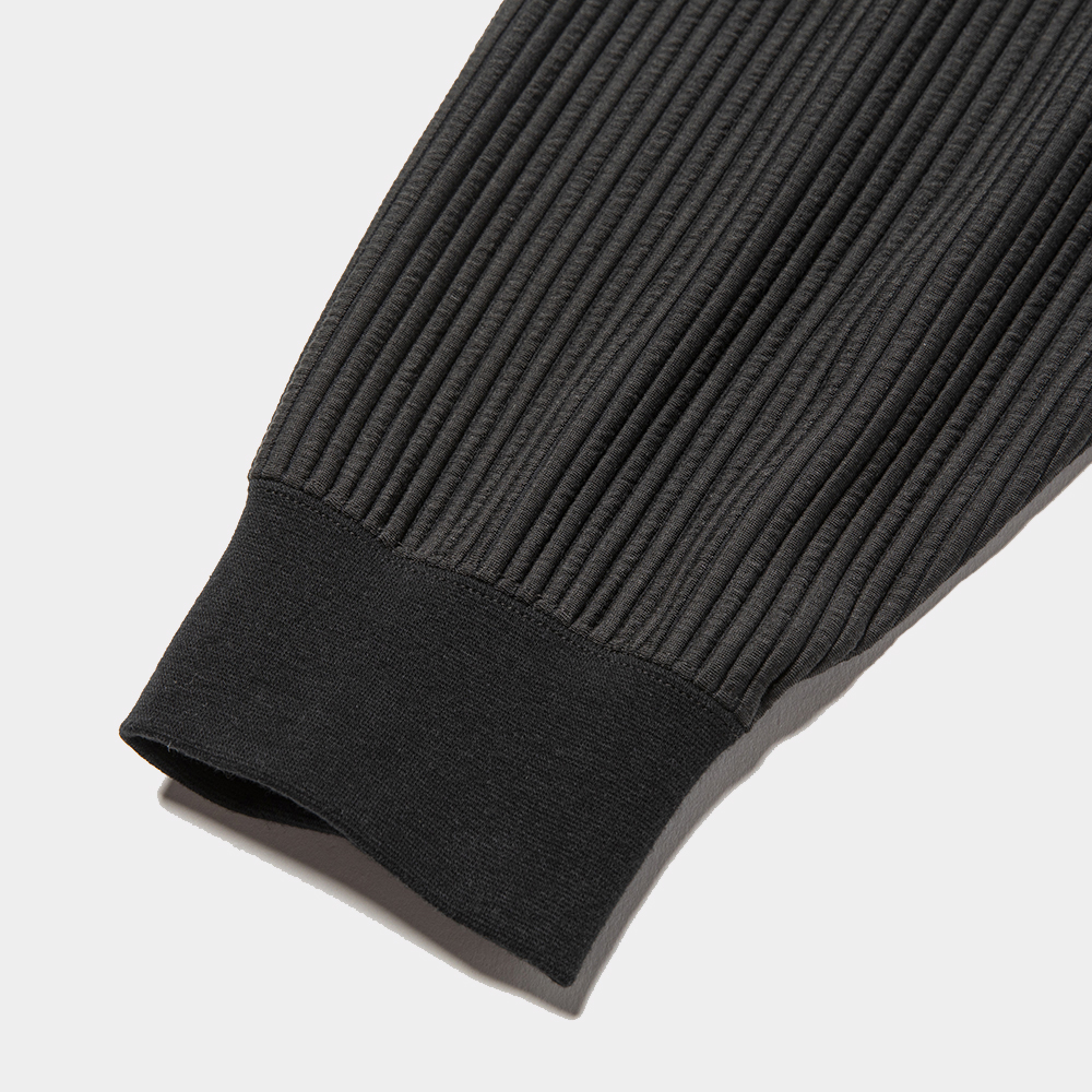 Uneven Fabric Detachable Hoodie/Lamp Black