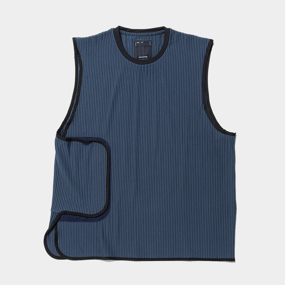 Uneven Fabric Conditioning Vest/Navy