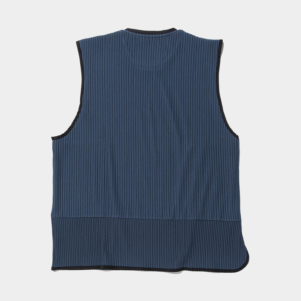 Uneven Fabric Conditioning Vest/Navy