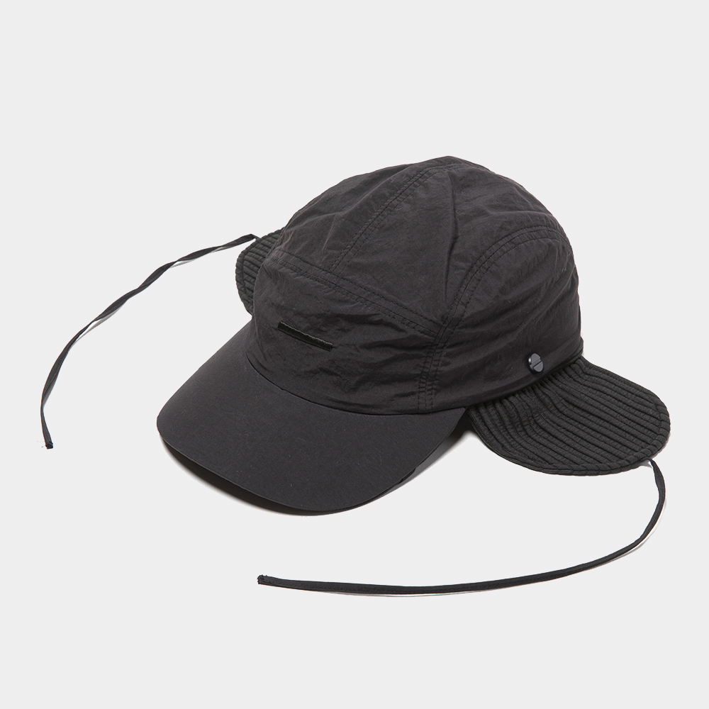 Uneven Fabric Cover Cap/Off Black