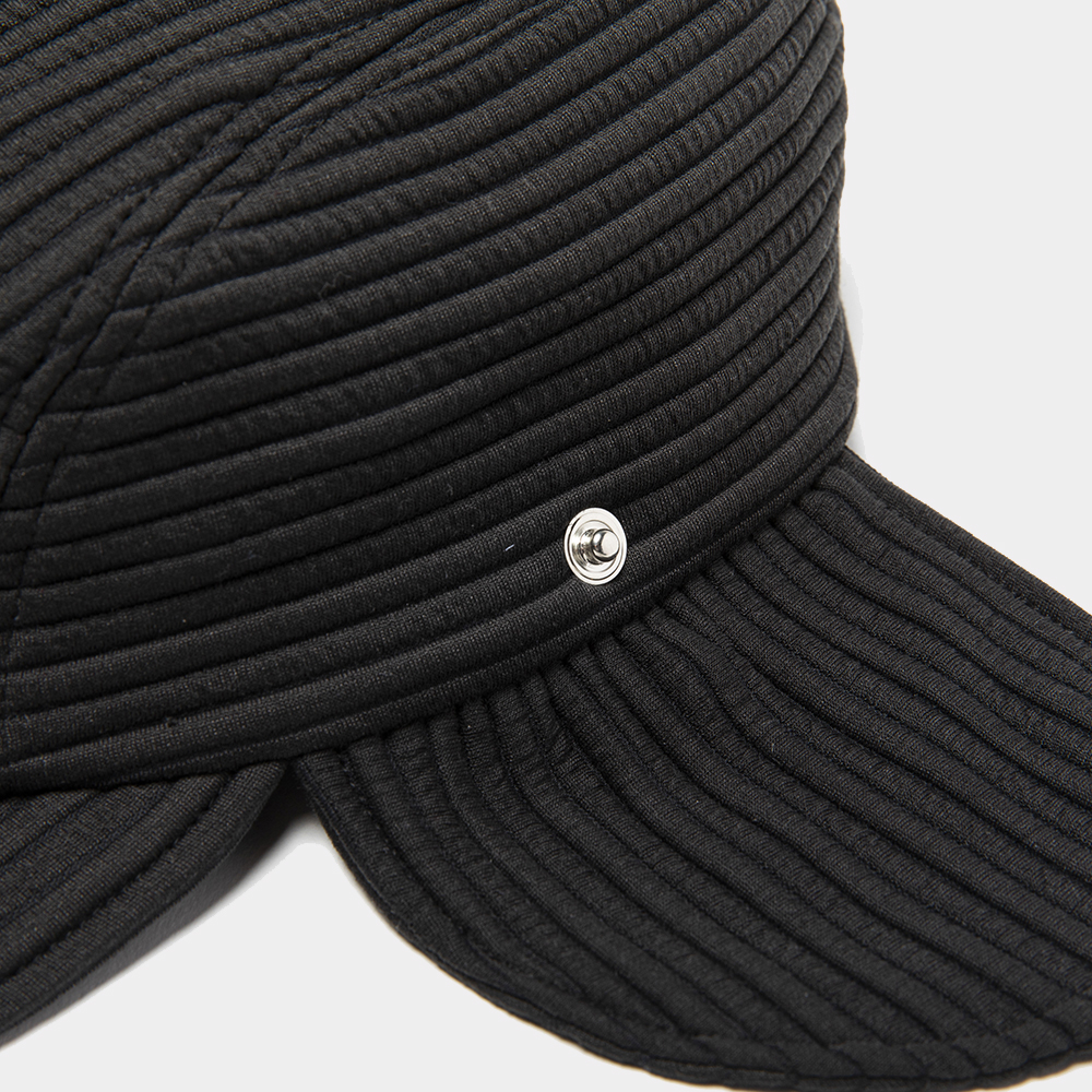 Uneven Fabric Cover Cap/Off Black