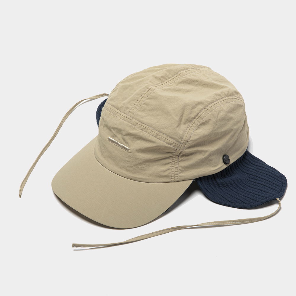 Uneven Fabric Cover Cap/Beige