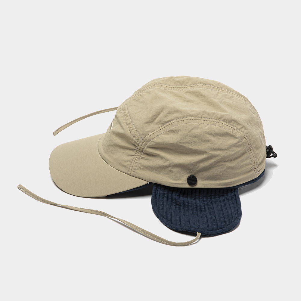 Uneven Fabric Cover Cap/Beige