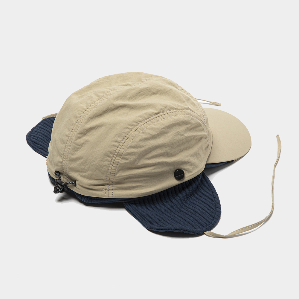 Uneven Fabric Cover Cap/Beige