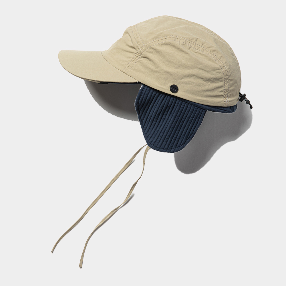 Uneven Fabric Cover Cap/Beige
