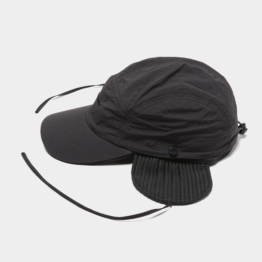 Uneven Fabric Cover Cap/Off Black