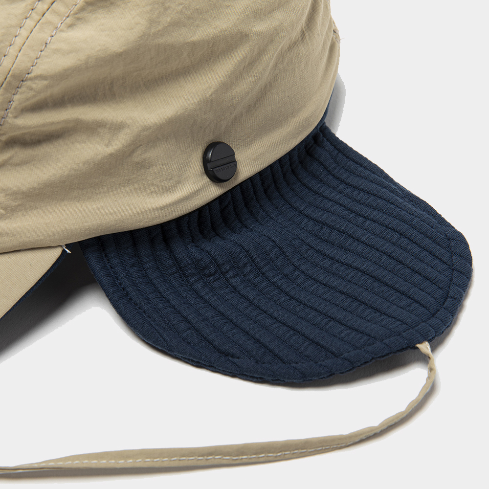 Uneven Fabric Cover Cap/Beige