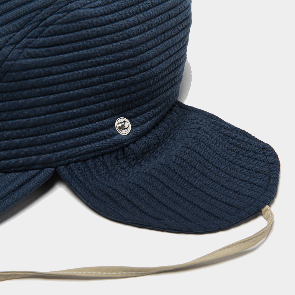 Uneven Fabric Cover Cap/Beige