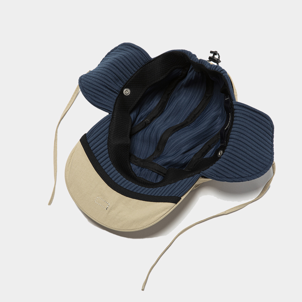 Uneven Fabric Cover Cap/Beige