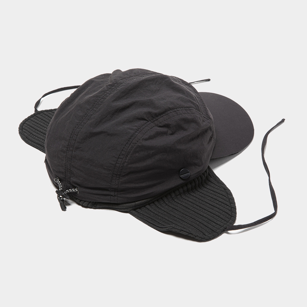 Uneven Fabric Cover Cap/Off Black