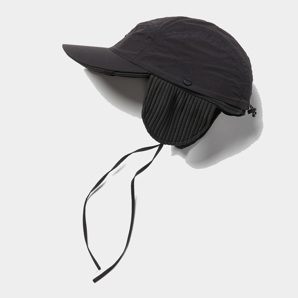 Uneven Fabric Cover Cap/Off Black