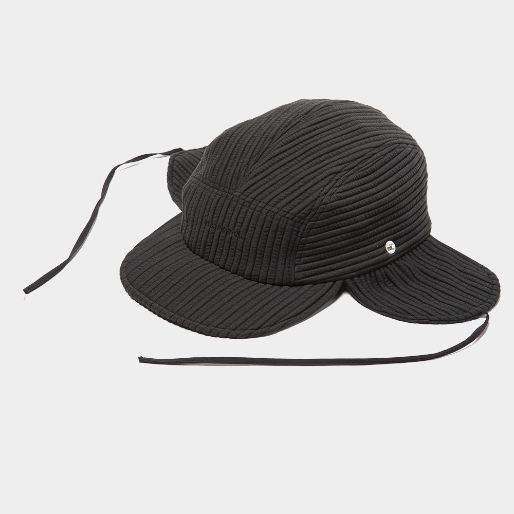 Uneven Fabric Cover Cap/Off Black