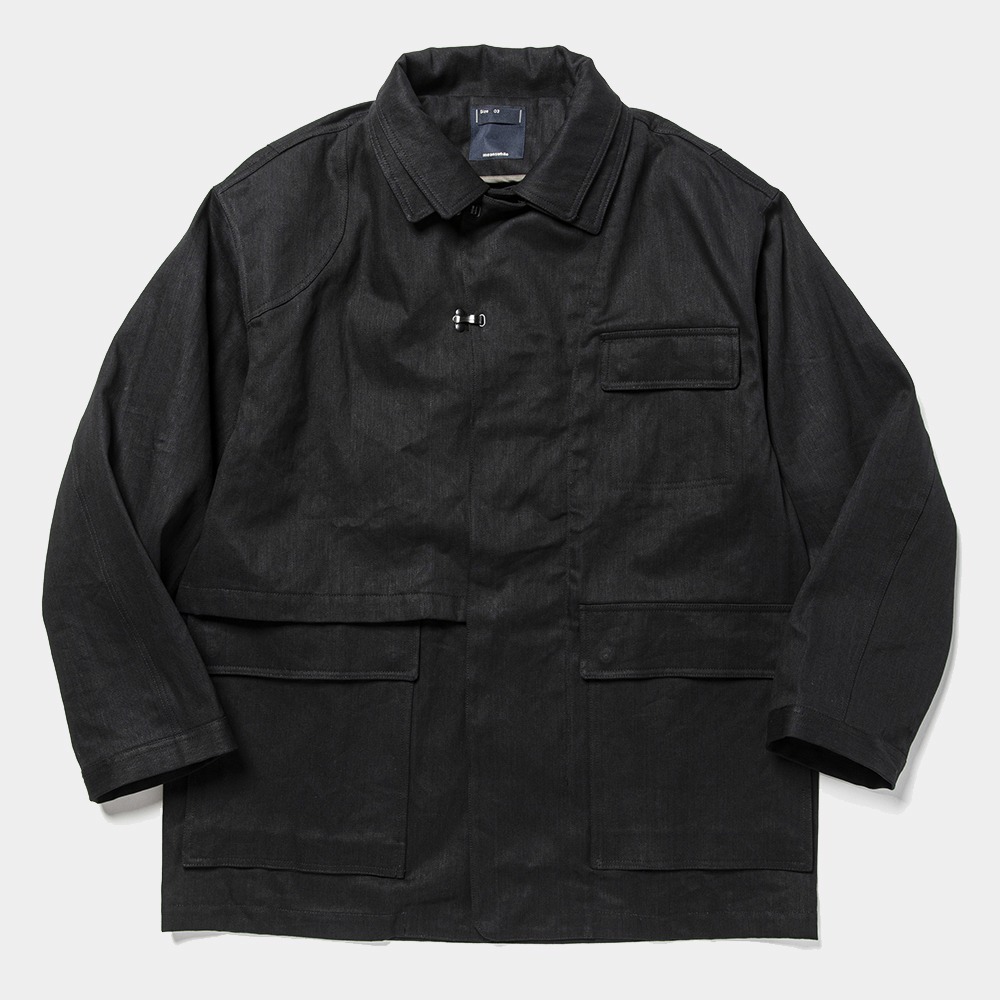 Denim Double Collar JKT/Black Denim