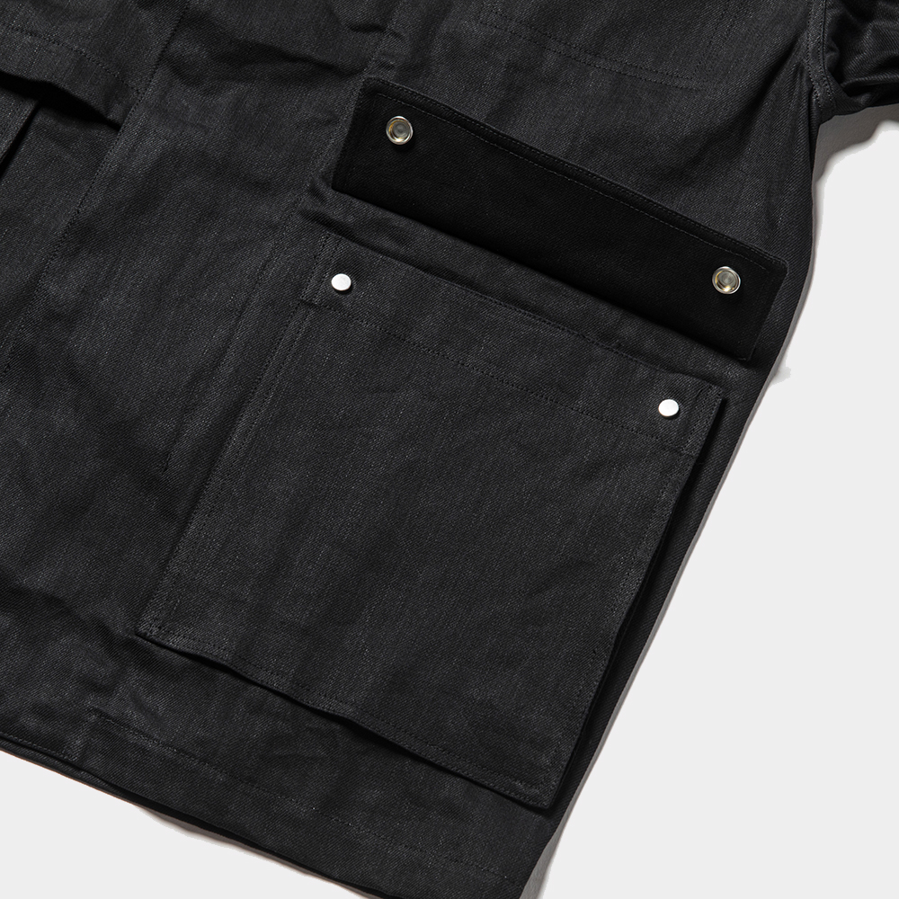 Denim Double Collar JKT/Black Denim
