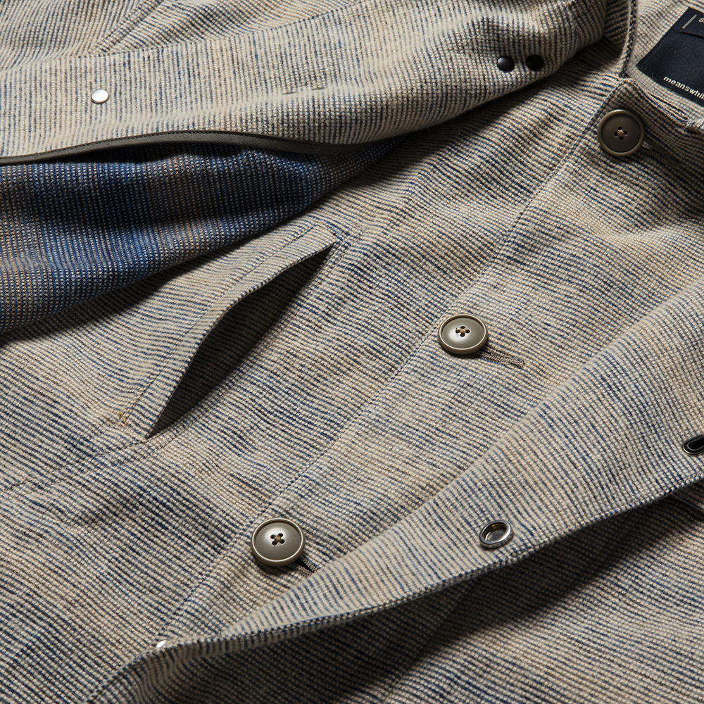 Hombre Sashiko Stitch Double Collar JKT/Sunset