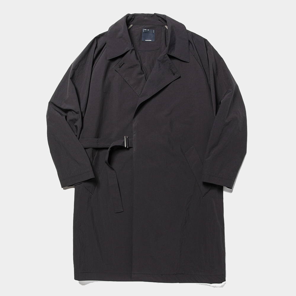 Nylon Wrap Over Coat/Off Black
