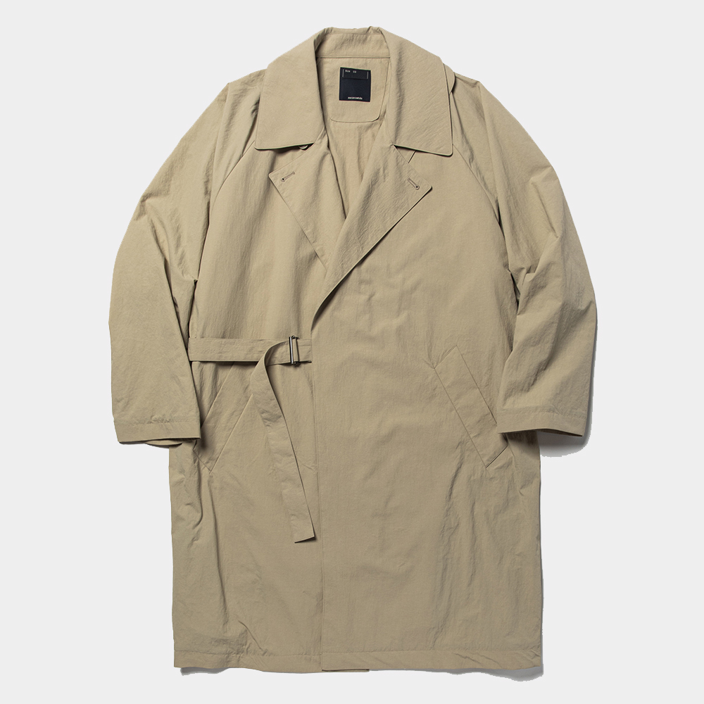 Nylon Wrap Over Coat/Beige