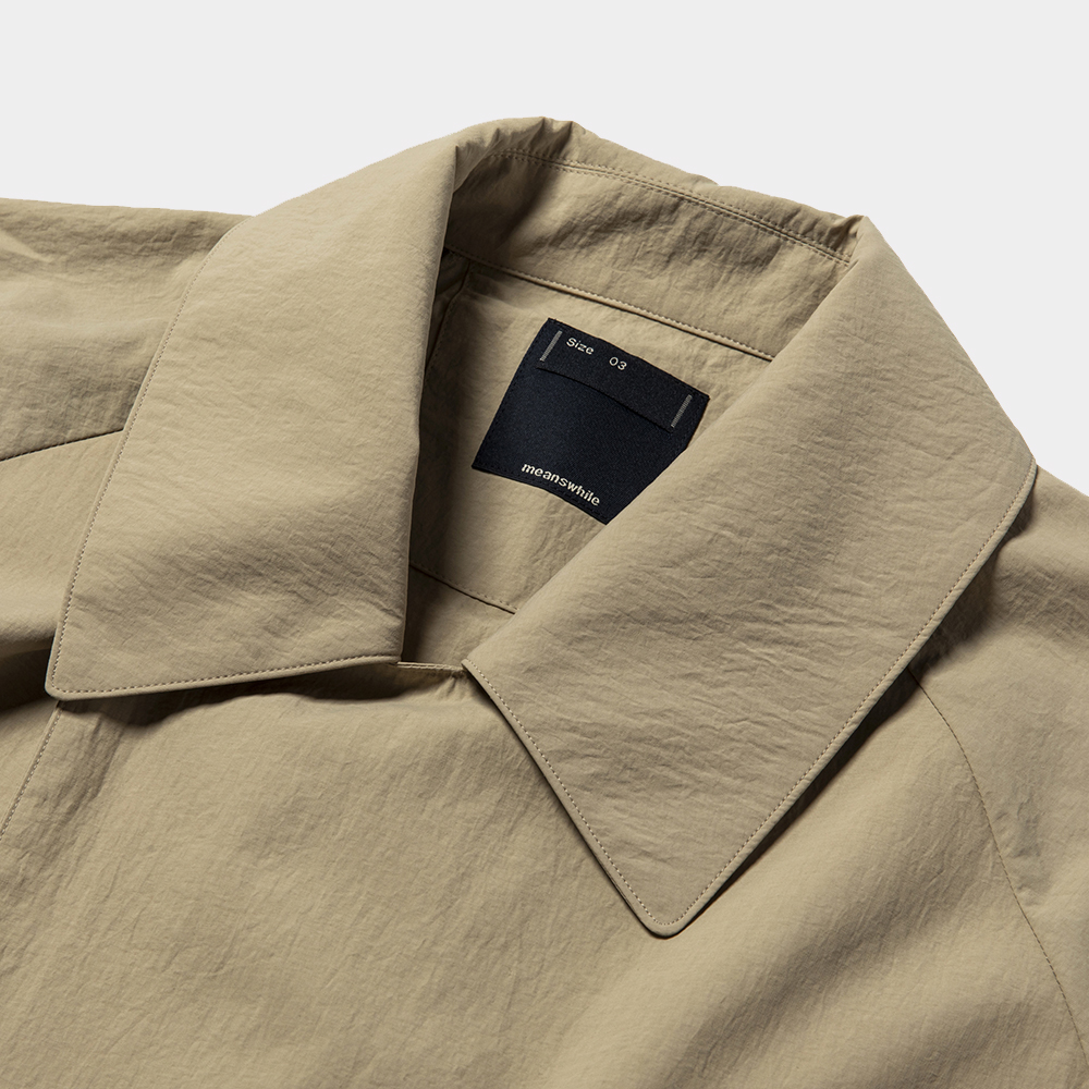 Nylon Wrap Over Coat/Beige