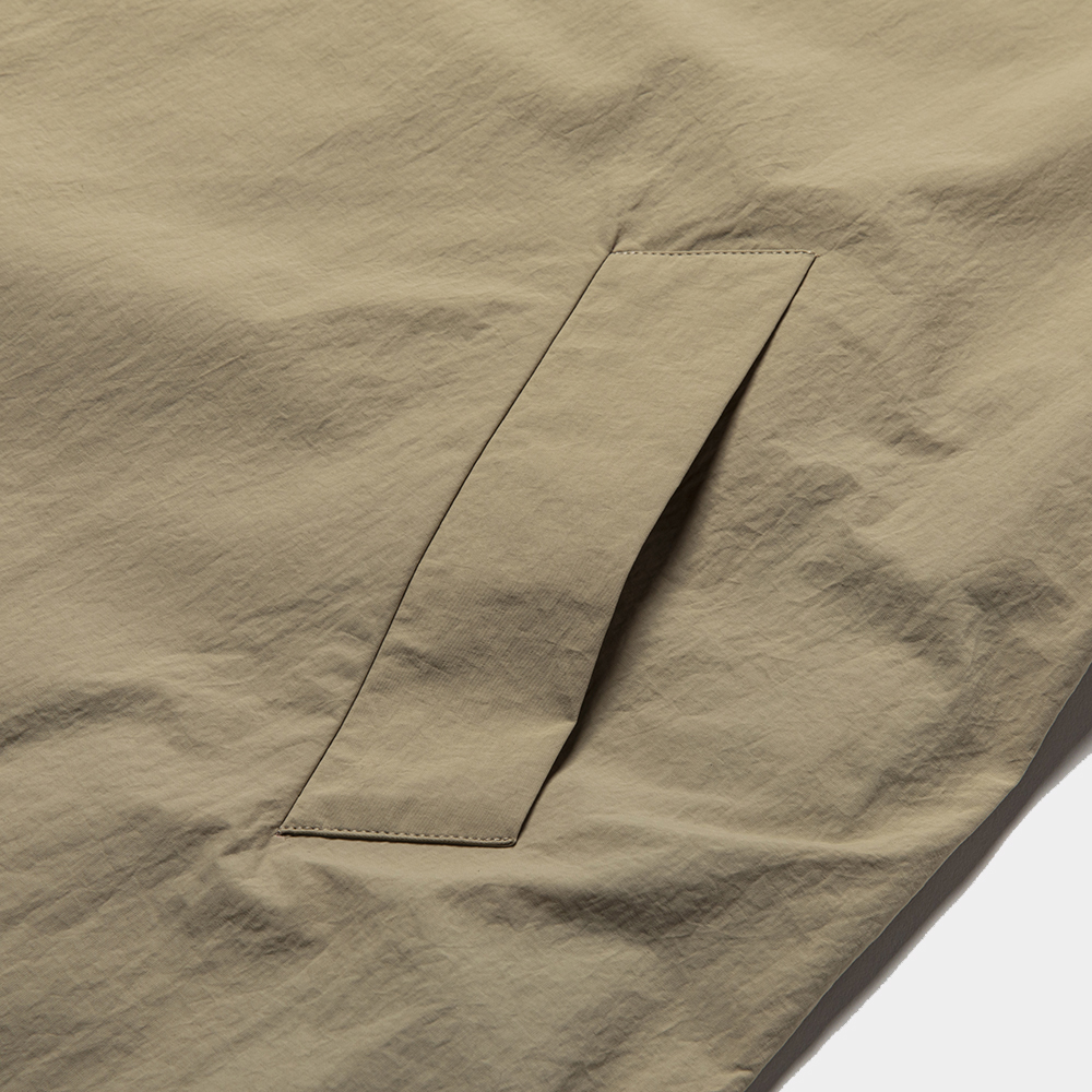 Nylon Wrap Over Coat/Beige