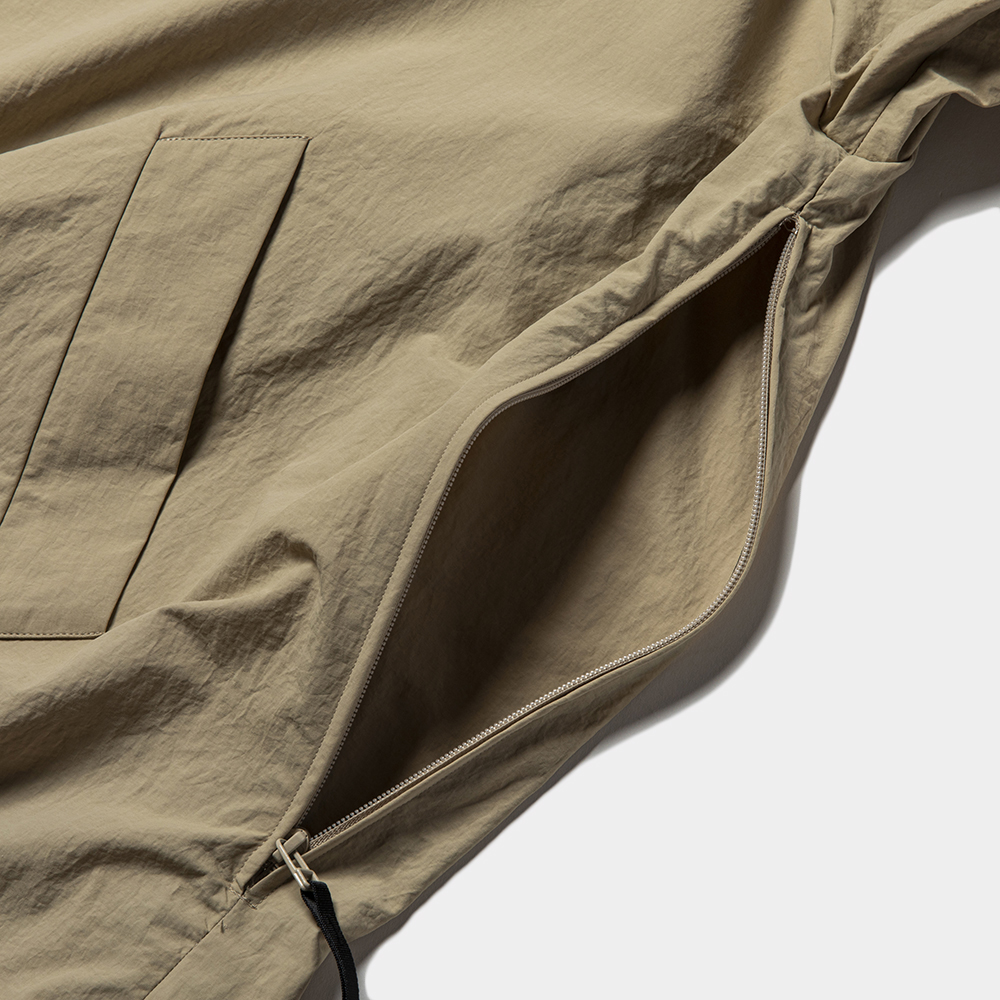 Nylon Wrap Over Coat/Beige