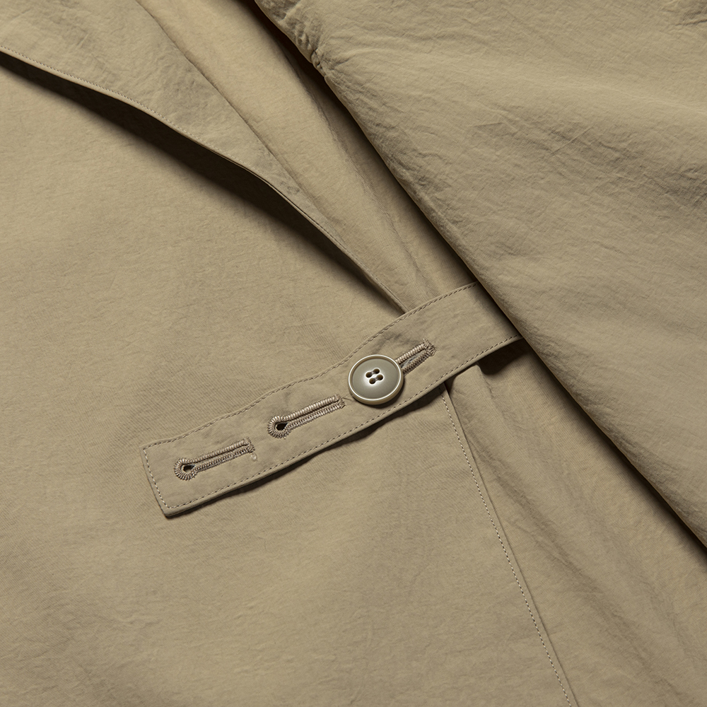 Nylon Wrap Over Coat/Beige