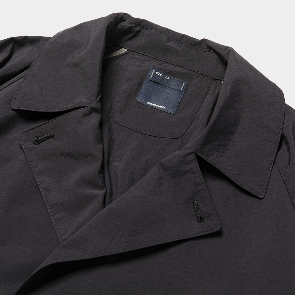 Nylon Wrap Over Coat/Off Black