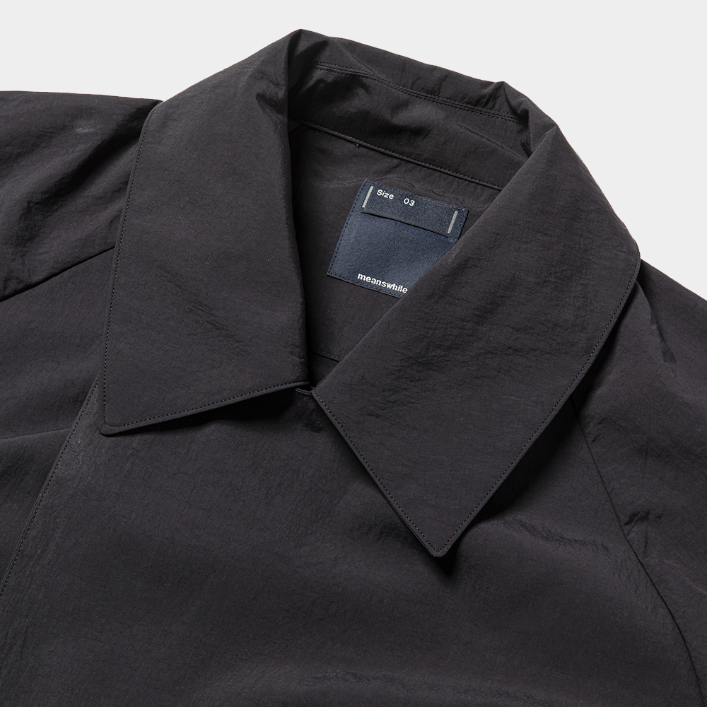 Nylon Wrap Over Coat/Off Black