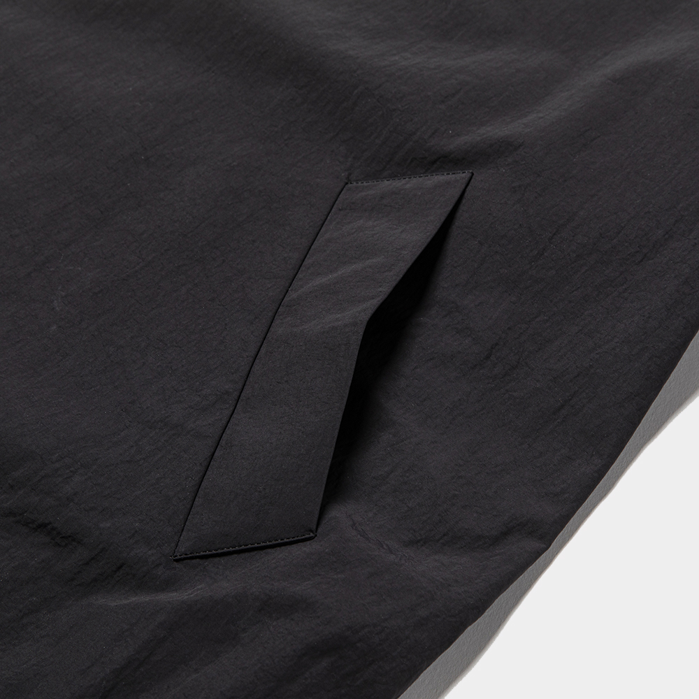 Nylon Wrap Over Coat/Off Black