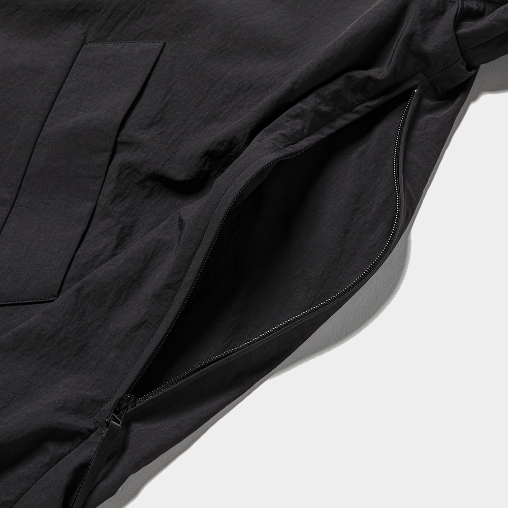 Nylon Wrap Over Coat/Off Black