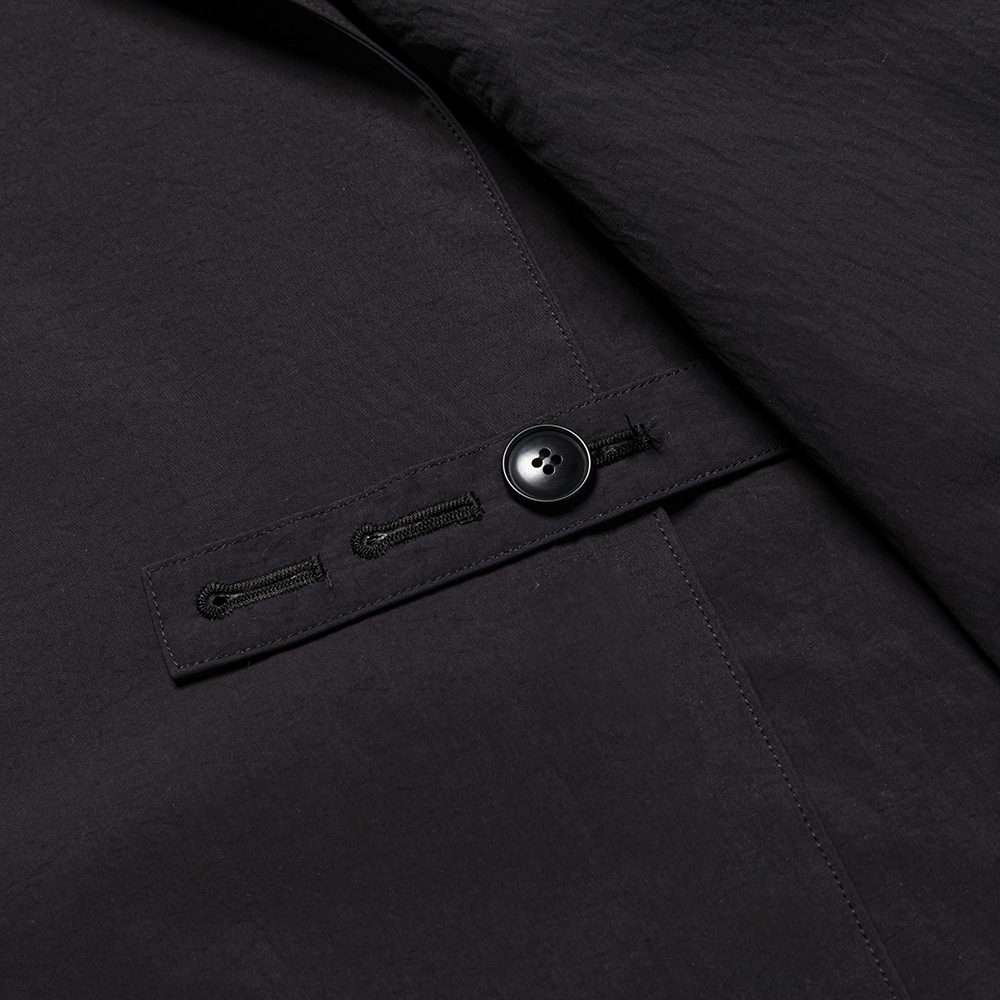 Nylon Wrap Over Coat/Off Black
