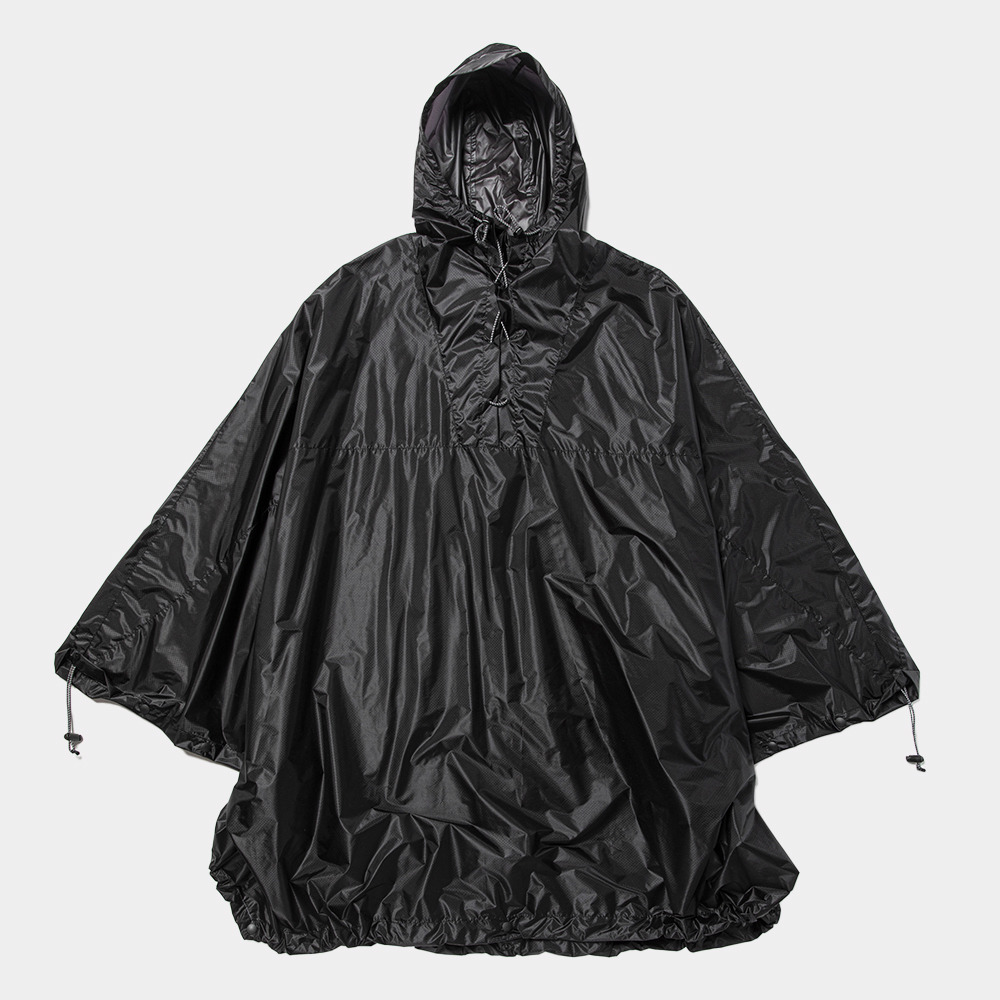 Cordura® Ripstop Packable Poncho/Lamp Black