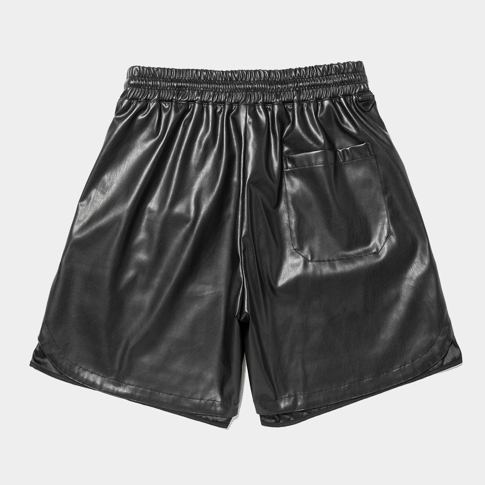Imitation Leather Shorts/Lamp Black