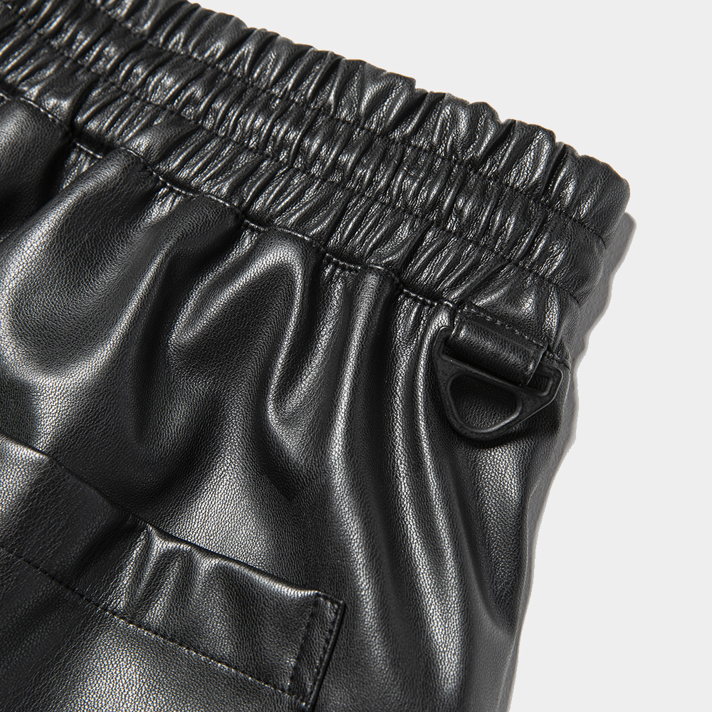 Imitation Leather Shorts/Lamp Black