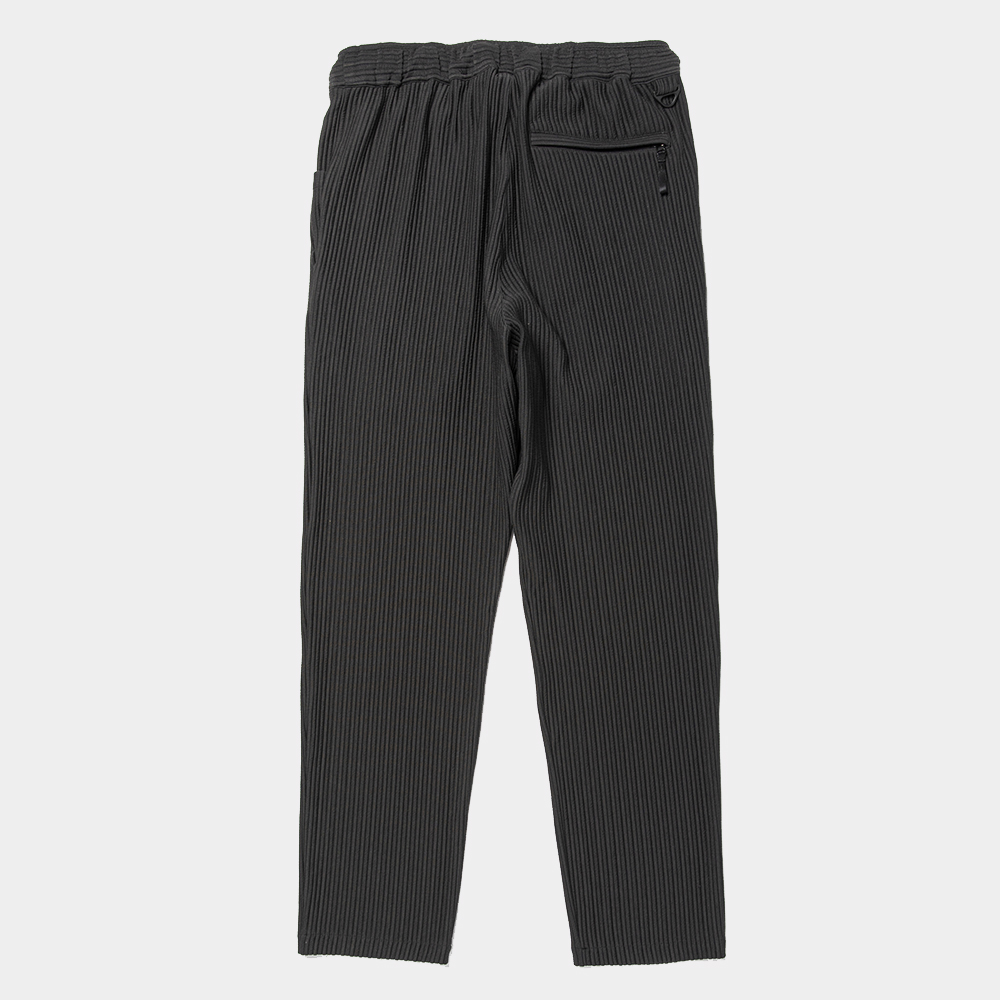 Uneven Fabric Slim Slacks/Lamp Black