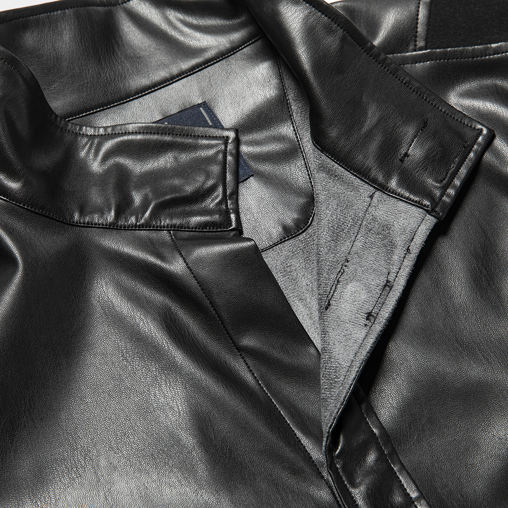 Imitation Leather Magnet Blouson/Lamp Black