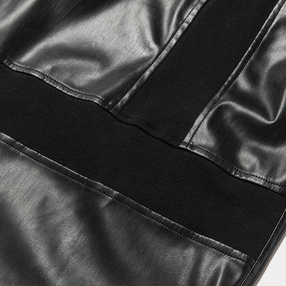 Imitation Leather Magnet Blouson/Lamp Black