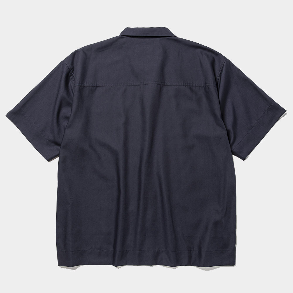 Side Slit Open Collar SH/Navy